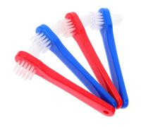 ORFOFE 4PCS Portable Denture Brush Set Soft Bristles Double Sided Small Cleaning Brushes for Adults Gentle Gum Care Travel Home Use