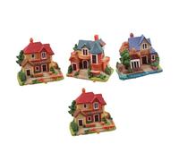 ORFOFE 4pcs Resin Miniature House Ornaments Micro Landscape Decorations for Fairy Garden Desktop and Outdoor Use Vivid European Country Style Craft Figures