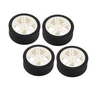 ORFOFE 4PCS Rubber Rc Model Car Tires with Precision Hub for Enhanced Stability and Reduced Vibrations Easy Installation Wheel Accessories for Off Road Vehicle Simulation and Model