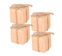 ORFOFE 4pcs Scale Mini Dollhouse Birthday Boxes Kraft Paper Wrapped Retro Miniature Ornaments for Festival DIY Doll House Decor Authentic Miniature Presents for Birthday Scene