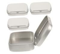 ORFOFE 4pcs Small Tin Containers with Lids Thickened Tinplate Storage Boxes for Jewelry Loose Leaf Tea and Kitchen Organizing Retro Smooth Cover Design Space Saving Craft Boxes