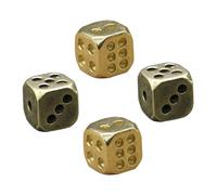 ORFOFE 4Pcs Solid Brass Dice Decorative Game Props Nightclub and Home Bar Adornments Vintage Style Multifunctional Brass Dice for Gathering and Desktop Display Random Color
