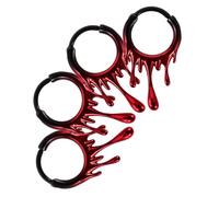 ORFOFE 4pcs Stainless Steel Punk Halloween Nose Rings and Earrings Irregular Bloody Gothic Body Piercing Jewelry for Women and Men Costume Accessory