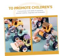 ORFOFE 4Pcs Take Apart DIY Construction Truck for Educational Push Bulldozer Promote Creativity and Color Cognition Safe Non-battery Plastic Building for Year Old Boys