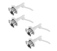 ORFOFE 4Pcs Toilet Tank Push Buttons Replacement Rustproof Water Tank Fittings for Household Bathroom Use Easy to Install Smooth Electroplated Surface
