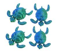 ORFOFE 4pcs Turtle Model Office Decor 3d Printed Turtles Classroom Prizes Decorations Sea Craft Statue Resin Little Sea Figurine Plastic Green