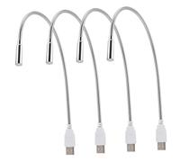 ORFOFE 4pcs USB Keyboard Light Led Reading Light Portable Metal Gooseneck Lamp for Desk Home Office Use