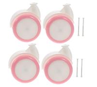ORFOFE 4pcs Walker Wheel Replacement Kit Pink Plastic Rubber Casters Cart Accessories Easy Install for Walker Parts