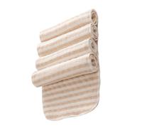 ORFOFE 4pcs Washable Flat Fold Cloth Diaper Booster Pads for Nighttime Leak Protection, Reusable Leak-Resistant Diaper Inserts Brown and White Stripes for Use