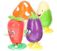 ORFOFE 4pcs Wind-up Vegetable Clockwork for Funny Walking Mushroom Carrot Eggplant Corn Easy-grip Mechanical for Imaginative Play and Coordination Development