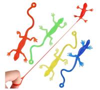 ORFOFE 5 Pcs Stretchable Sticky Lizard Figurines Soft Tpr Squishy in Mixed Colors Fun Party Favors for Stress Relief and Collectible Play Items