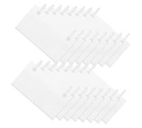 ORFOFE 50pcs Clear Plastic Wire Rack Label Holders with Double Ear Button Clips for Shelves and Basket Tags Transparent Retail Display Signs for Supermarkets and Storage Organization