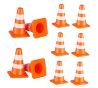 ORFOFE 50Pcs Miniature Traffic Cones and Road Signs Educational for Lightweight Orange Barricades for Traffic Safety Awareness Playset for Interaction and Learning