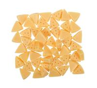 ORFOFE 50pcs Realistic Simulated Cheese Charms for DIY Crafting Miniature Faux Cheesecake Decorations Smooth Handcrafted Food Photography Props for Phone Cases and Crafts