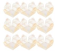 ORFOFE 50pcs White Hollow Lace Chocolate Cup Liners Wedding Party Candy Boxes with Lovebird Design, Paper Dessert Wrappers for Truffles and Cupcakes, Wedding Table Centerpieces Packaging