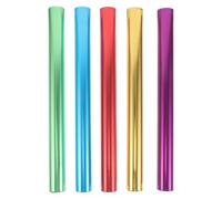 ORFOFE 5pcs Aluminum Alloy Relay Sticks Anti-skid Electroplated Track Baton for Athlete Passing in Outdoor Field Race Competitions School Team Games