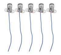 ORFOFE 5pcs B15 Metal Light Bulb Holder Socket with Wiring Harness, Automotive LED Lamp Holder for Motorcycle, Marine, Reverse Backup and Brake Light Use