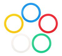 ORFOFE 5Pcs Circus Juggling Rings Set - Plastic Throwing Circles for Acrobatic Show Props, Hand Skills Equipment for Party Tricks and Circus Performance