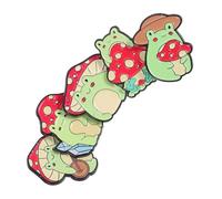 ORFOFE 5pcs Cute Frog and Mushroom Enamel Pins Playful Animal Brooches for Jackets Hats and Bags Charming Accessories for Fashion Lovers Fine Craftsmanship and Unique Design