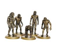 ORFOFE 5pcs Dark Gold Primitive People Simulation Man Model Educational Evolution for Learning History and Creativity Development