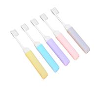 ORFOFE 5Pcs Folding Travel Toothbrushes Soft Bristles Portable Household Oral Care Kit for Camping Hiking with Handles and Gentle Gum Protection Random Color