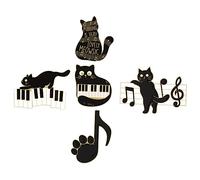 ORFOFE 5pcs Kawaii Cat Enamel Brooch Pin with Piano Notes Design Cute Pins for Bags Jackets Sweaters Backpacks Fashion Accessories for Cat Lovers and Special Occasions