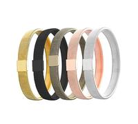 ORFOFE 5pcs Mens Stretchable Metal Bracelets Elastic Armbands Slip Sleeve Mixed Colors Fashion Accessories for Shirt Sleeves Work Chores