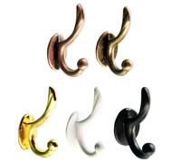 ORFOFE 5pcs Mini Dollhouse Hooks Set Small Wall-Mounted Tiny Hanging Hooks for Doll Accessories Decorative Miniature Clothing Hangers in Black, White, Gold, Red Copper, and Bronze