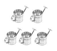 ORFOFE 5pcs Mini Galvanized Watering Cans Small Decorative Gardening Pots for Indoor Plants Desktop Craft Decorations Sturdy Miniature House Accessories