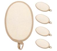 ORFOFE 5pcs Natural Loofah Exfoliating Pads for Face and Body Gentle Skin-Friendly Shower Sponge Scrubber for Full Body Cleaning Eco-Friendly Bath Luffa Sponges for Daily Spa and
