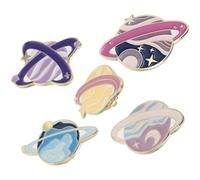 ORFOFE 5pcs Planet Enamel Pin Set Universe Brooches Jewelry Alloy Lapel Pins for Backpacks and Jackets Cartoon Space Collar Accessories for Women