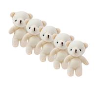 ORFOFE 5pcs Plush Mini Bear Keychain Soft Stuffed Pendant for Bags Backpacks Cute Beige Bear Hanging Ornaments Gift for Birthday Valentine Mother Day Christmas
