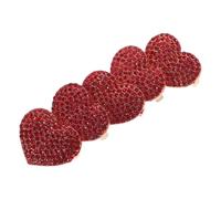 ORFOFE 5Pcs Red Heart Rhinestone Brooch Pins, Heart-Shaped Love Lapel Pins with Gold Base, Valentine'S Day Decorative Accessories for Women’S Bridal and Formal Wear