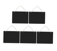 ORFOFE 5pcs Small Hanging Blackboard Signs Double-Sided Wooden Message Boards with Rope for Home Shop Office Decor Chalk Markers Erasable Writing Surface