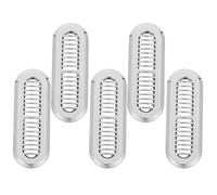 ORFOFE 5pcs Stainless Steel Sink Overflow Cover Long Strip Mesh Protector Basin Overflow Trim Ring for Bathroom Kitchen Drain Hole Insert Preventing Clogs and Debris