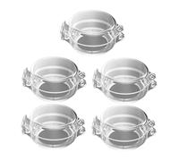 ORFOFE 5pcs Stove Knob Covers for Child Safety Translucent Gas Stove Switch Protector Microwave Oven Knob Guard Childproof Safety Lock White PP Material