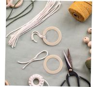 ORFOFE 5pcs Unfinished Wooden Rings for Crafts Solid Wood Macrame Hoops for Pendant Connectors Natural Wood Circles for DIY Home Decor and Jewelry Making