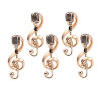 ORFOFE 5pcs Vintage Microphone Music Note Brooch Pin Lightweight Artistic Lapel Pins for Women Men Stylish Concert Party Accessories Gift for Music Lovers