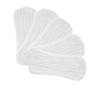 ORFOFE 5pcs Washable Cotton Diaper Inserts for Newborn Babies, Breathable Stretchable Cloth Diapers Liners, Small Size 35x15cm, Soft Absorbent Pee Covers for 0-3 Months