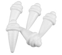 ORFOFE 5pcs White Foam Ice Cream Cone Models for Crafts Painting and Decorating Artificial Foam for Creative Expression Skill Development and Party Decorations