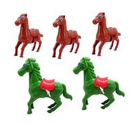 ORFOFE 5pcs Wind-up Jumping Horse Toy Set for Children, Simulation Mechanical Spring Horses Color, Nostalgic Play for Toddlers and Kids Random Color