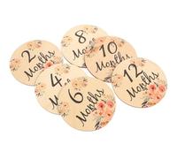 ORFOFE 6 Pcs Double-Sided Wooden Monthly Memory Cards Set with Flower Design, Newborn Growth Photo Props for ’s Monthly Signs and Keepsake in UK