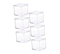 ORFOFE 6 Pcs Transparent Square Candy Storage Boxes with Lids Portable Clear Cookie and Sweet Containers for Cupcakes and Small Treats