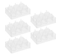 ORFOFE 6 Well Plastic Reaction Plates with Lids, 5pcs Flat Bottom Culture Treated Boards for Chemical Laboratory Consumables and Teaching Labs