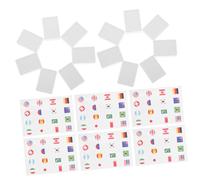 ORFOFE 65pcs Mahjong Game with Country Flag Tiles Plastic Sticker Design Simplified Rules for Family Fun Educational Cultural Exploration for Spring Picnic and Outdoor Gatherings