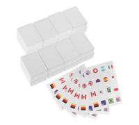 ORFOFE 65pcs National Flag Mahjong Tiles Educational Cultural Game Simplified Rules Family Travel Party Fun with Transparent Stickers for School Journal and Home