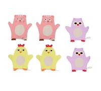 ORFOFE 6pcs Animal Pattern Baby Bath Mitts and Exfoliating Shower Towels for Infants, Soft Cotton Fabric, Gentle Body Scrubbing Gloves for Newborns and Toddlers, Suitable Random Color