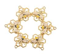 ORFOFE 6pcs Diy Bee Charms Metal Honeycomb Pendants for Earrings Necklace Bracelet Jewelry Making Crafts Accessories for Crafting Enthusiasts