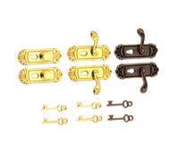 ORFOFE 6Pcs Dollhouse with Keys Metal Retro Style Hardware Accessories Portable Scale Locks for Victorian and Rustic Dollhouse Decorations