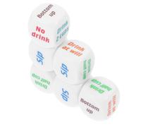 ORFOFE 6pcs English Six-sided Drinking Dice Game Set for Adults Acrylic Interactive Dice for Party Drinks Ktv and Bar Fun Entertainment for Friends and Bachelorette Gatherings